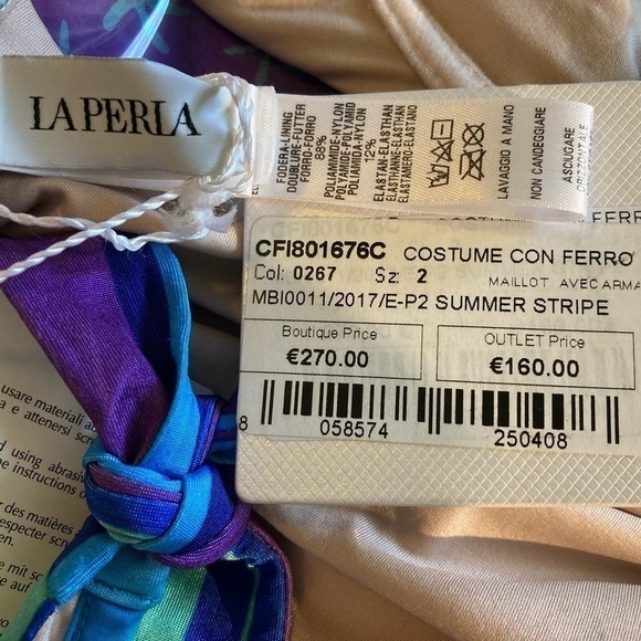 La PERLA SUMMER STRIPE ONE PIECE BATHING SUIT-34C - Picture 10 of 16